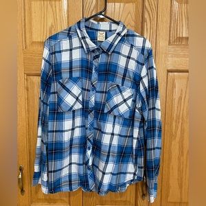Faded Glory Plaid Button Down Shirt
